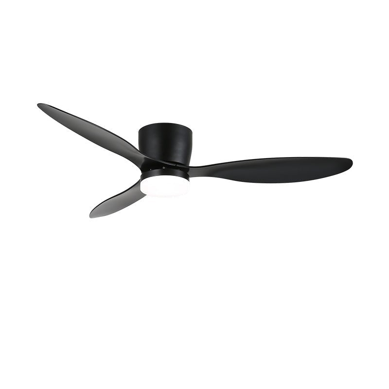 Aerodynamics Wooden 48’’/52’’ Ceiling Fan Light Dia 42″ x H 9.8″ / Model B Black / Three-Color Changing Light Ceiling fan