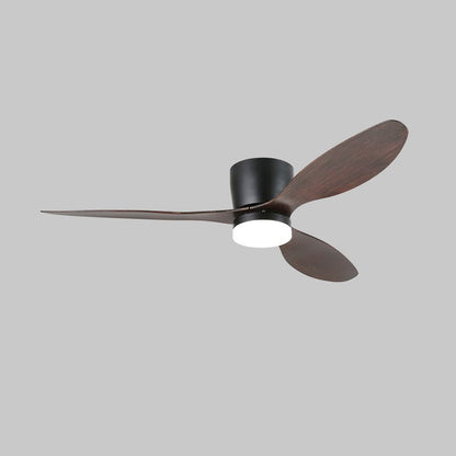 Aerodynamics Wooden 48’’/52’’ Ceiling Fan Light Dia 52″ x H 9.8″ / Model B Walnut Wood Grain & Black / Three-Color