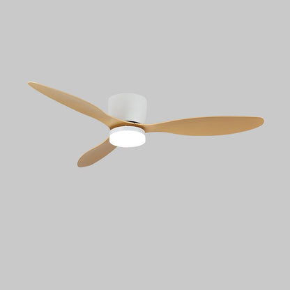 Aerodynamics Wooden 48’’/52’’ Ceiling Fan Light Dia 52″ x H 9.8″ / Model B Nature Wood Grain & White / Three-Color