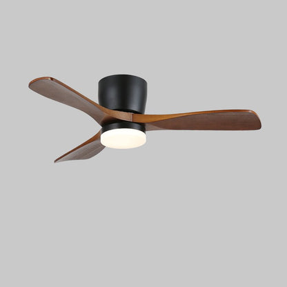 Aerodynamics Wooden 48’’/52’’ Ceiling Fan Light Dia 52″ x H 9.8″ / Model A Walnut Wood Grain & Black / Three-Color