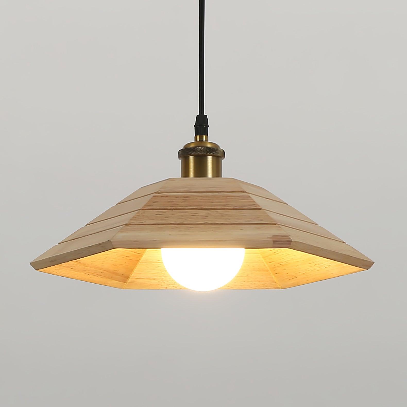 Aeyee Wood Pendant Light Dia 13″ x H 5.9″ / Dia 33cm x H 15cm / Nature Wood Pendant light