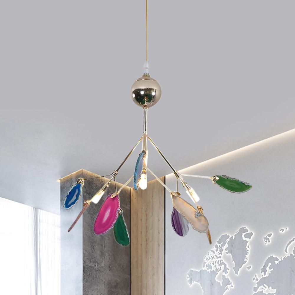 Agate Flake Chandelier 4 heads ? 11.8″ x H 11.8″/ Dia 30cm x H 30cm / Multicolor Chandelier