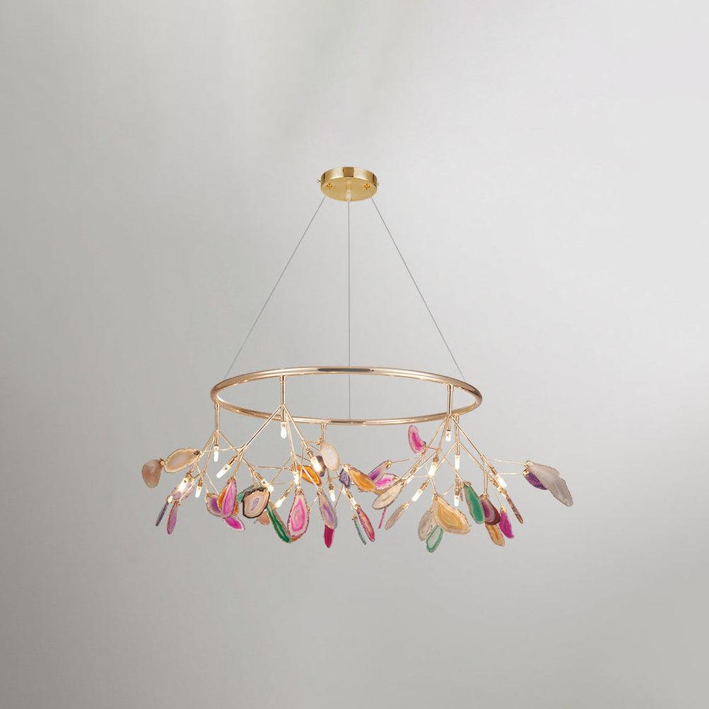 Agate Flake Chandelier 20 heads ? 34.6″ x H 19.7″/ Dia 88cm x H 50cm / Multicolor Chandelier