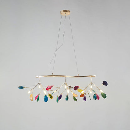 Agate Flake Chandelier 12 heads L 35.8″ x H 9″/ L 91cm x H 23cm / Multicolor Chandelier