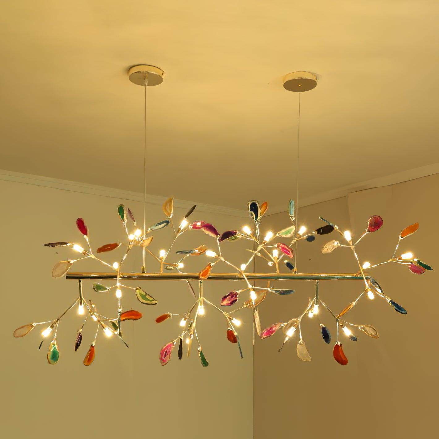 Agate Flake Chandelier 32 heads L 51.2 x H 19.7″/ L 130cm x H 50cm / Multicolor Chandelier
