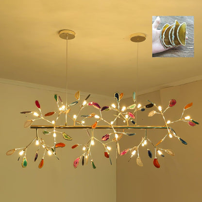 Agate Flake Chandelier 32 heads L 51.2 x H 19.7″/ L 130cm x H 50cm / Yellow Chandelier