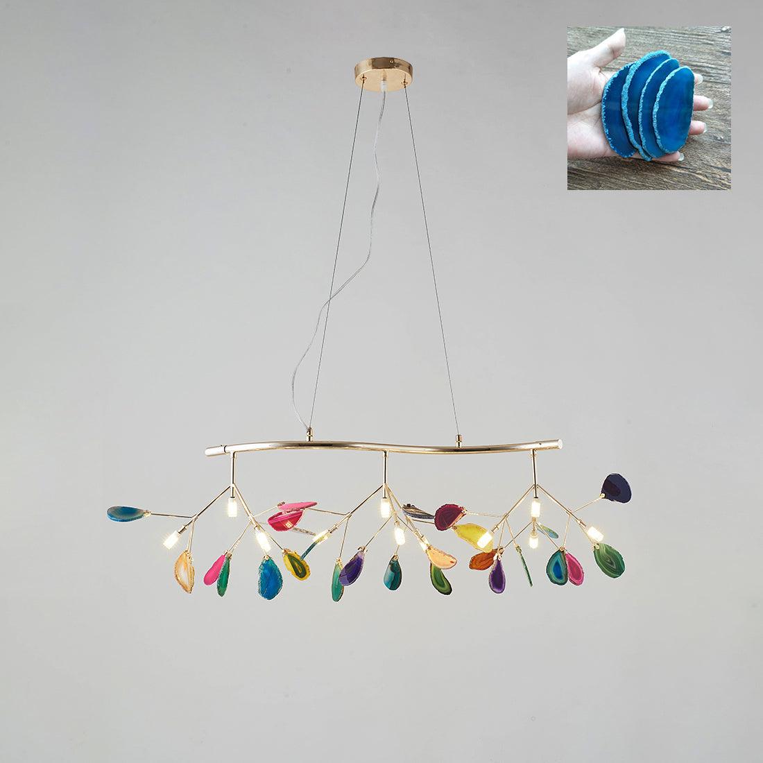 Agate Flake Chandelier 12 heads L 35.8″ x H 9″/ L 91cm x H 23cm / Blue Chandelier