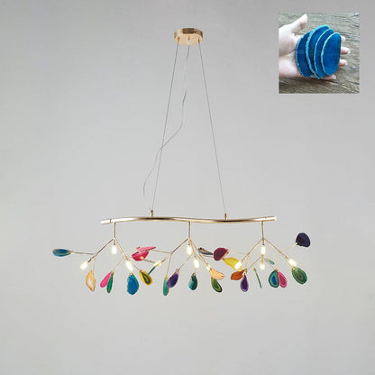 Agate Flake Chandelier 12 heads L 35.8″ x H 9″/ L 91cm x H 23cm / Blue Chandelier