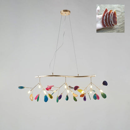 Agate Flake Chandelier 12 heads L 35.8″ x H 9″/ L 91cm x H 23cm / Orange Chandelier