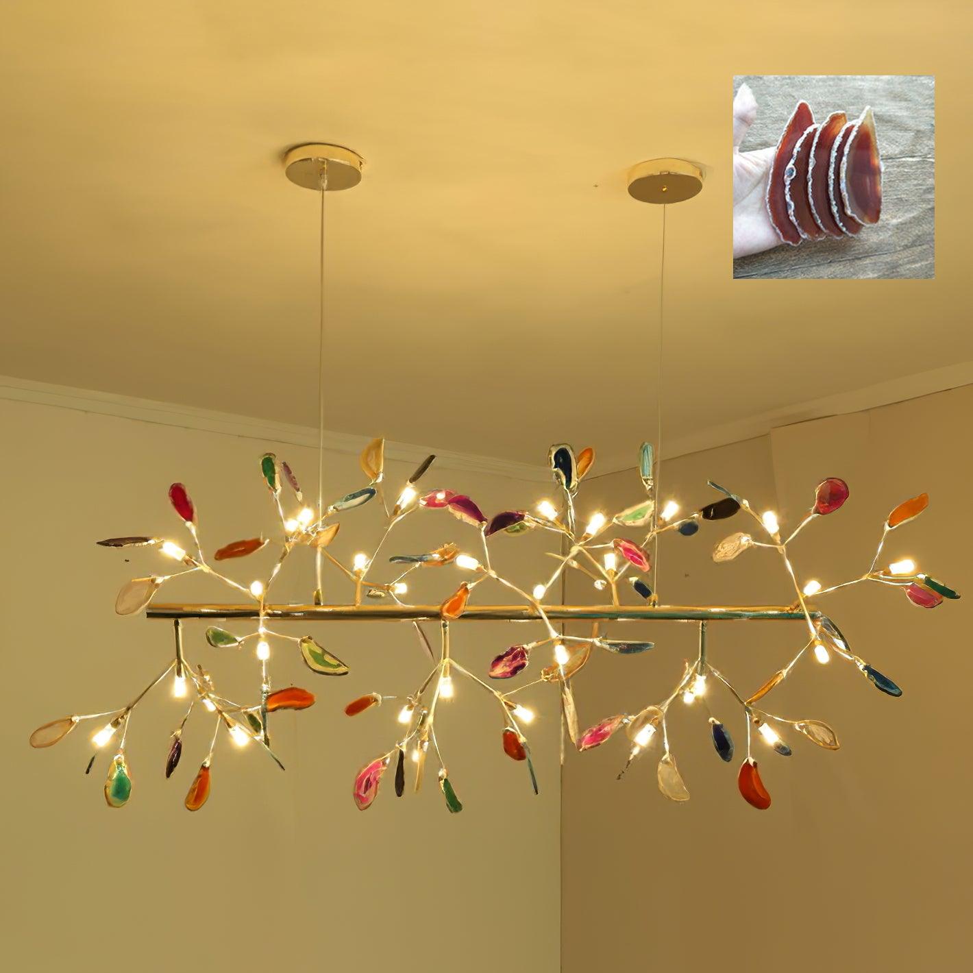 Agate Flake Chandelier 32 heads L 51.2 x H 19.7″/ L 130cm x H 50cm / Orange Chandelier