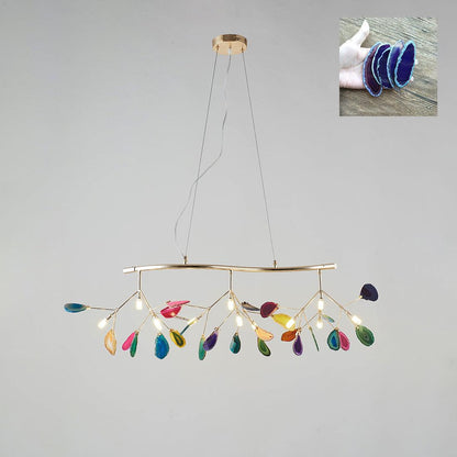 Agate Flake Chandelier 12 heads L 35.8″ x H 9″/ L 91cm x H 23cm / Purple Chandelier
