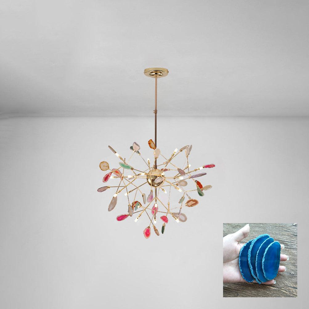 Agate Flake Chandelier 20 heads ? 29.5″ x H 21.7″/ Dia 75cm x H 55cm / Blue Chandelier