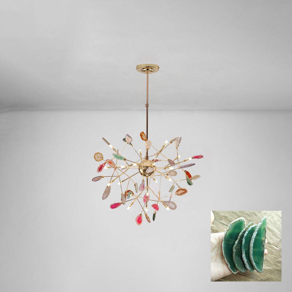 Agate Flake Chandelier 20 heads ? 29.5″ x H 21.7″/ Dia 75cm x H 55cm / Green Chandelier