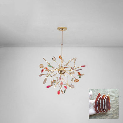 Agate Flake Chandelier 20 heads ? 29.5″ x H 21.7″/ Dia 75cm x H 55cm / Orange Chandelier