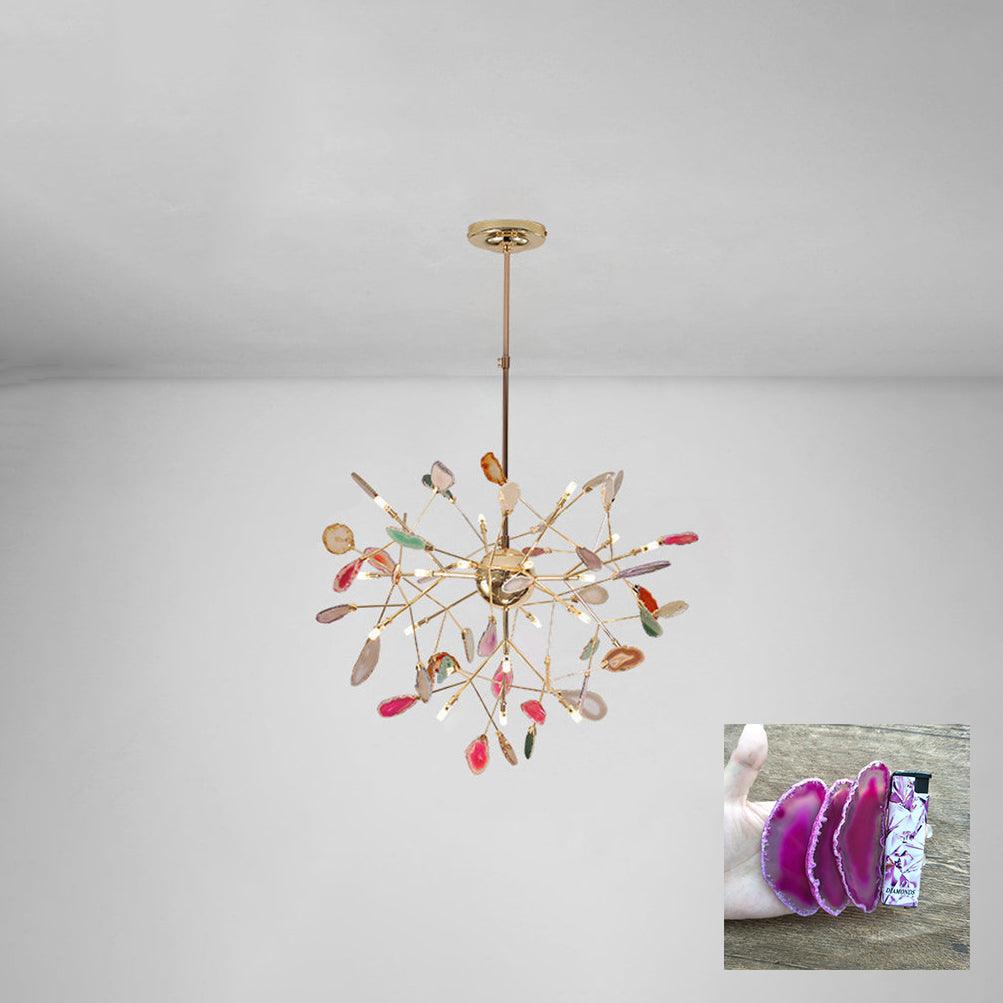 Agate Flake Chandelier 20 heads ? 29.5″ x H 21.7″/ Dia 75cm x H 55cm / Pink Chandelier