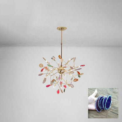 Agate Flake Chandelier 20 heads ? 29.5″ x H 21.7″/ Dia 75cm x H 55cm / Purple Chandelier