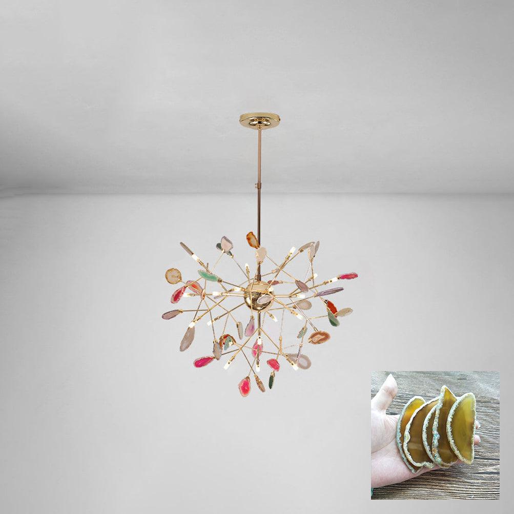 Agate Flake Chandelier 20 heads ? 29.5″ x H 21.7″/ Dia 75cm x H 55cm / Yellow Chandelier