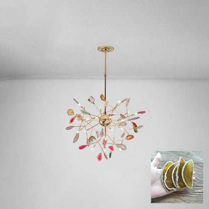 Agate Flake Chandelier 20 heads ? 29.5″ x H 21.7″/ Dia 75cm x H 55cm / Yellow Chandelier