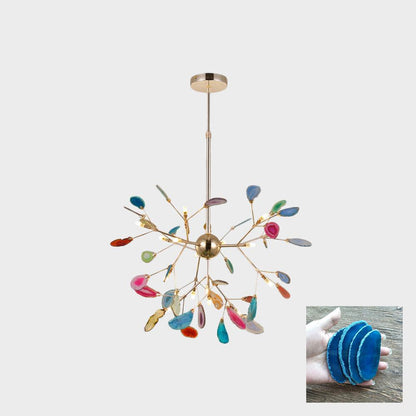 Agate Flake Chandelier 16 heads ? 23.6″ x H19.7″/ Dia 60cm x H 50cm / Blue Chandelier