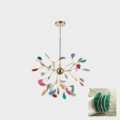 Agate Flake Chandelier 16 heads ? 23.6″ x H19.7″/ Dia 60cm x H 50cm / Green Chandelier