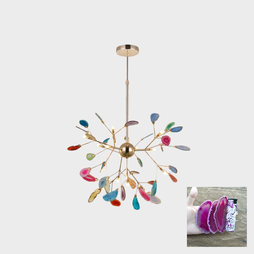 Agate Flake Chandelier 16 heads ? 23.6″ x H19.7″/ Dia 60cm x H 50cm / Pink Chandelier