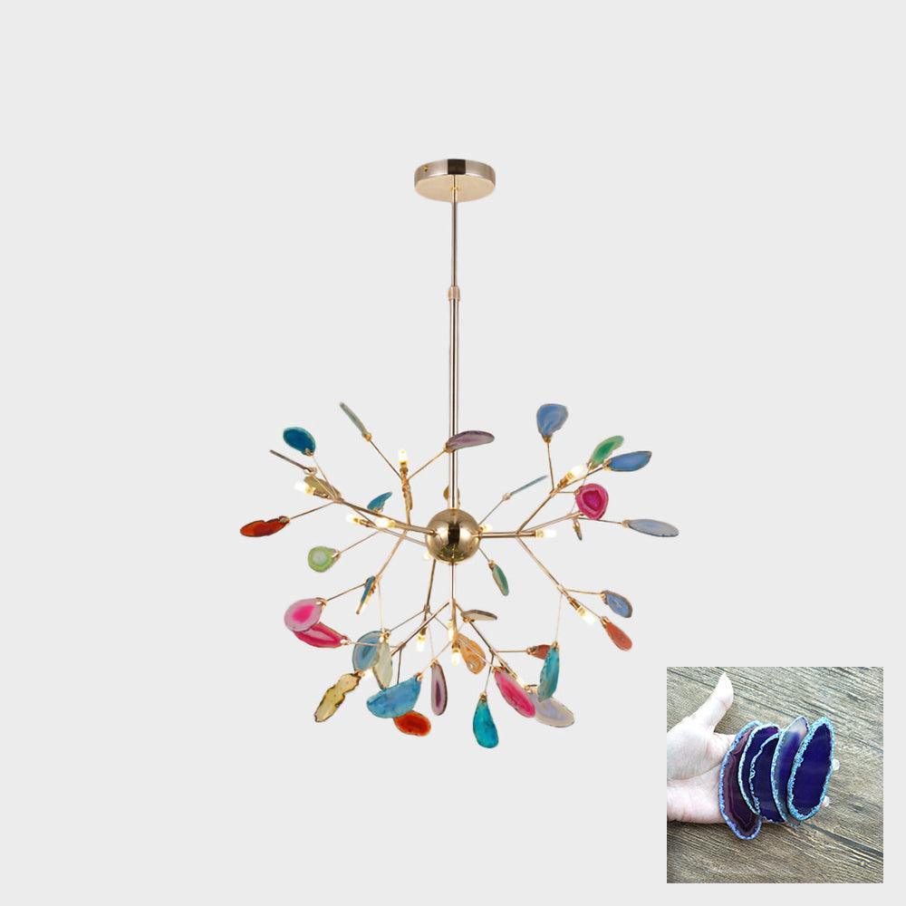 Agate Flake Chandelier 16 heads ? 23.6″ x H19.7″/ Dia 60cm x H 50cm / Purple Chandelier