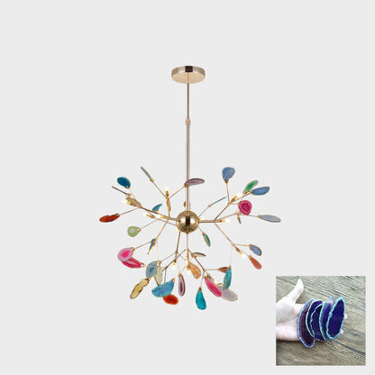 Agate Flake Chandelier 16 heads ? 23.6″ x H19.7″/ Dia 60cm x H 50cm / Purple Chandelier
