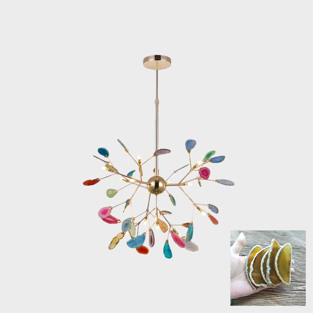 Agate Flake Chandelier 16 heads ? 23.6″ x H19.7″/ Dia 60cm x H 50cm / Yellow Chandelier