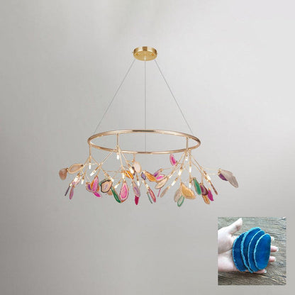 Agate Flake Chandelier 20 heads ? 34.6″ x H 19.7″/ Dia 88cm x H 50cm / Blue Chandelier