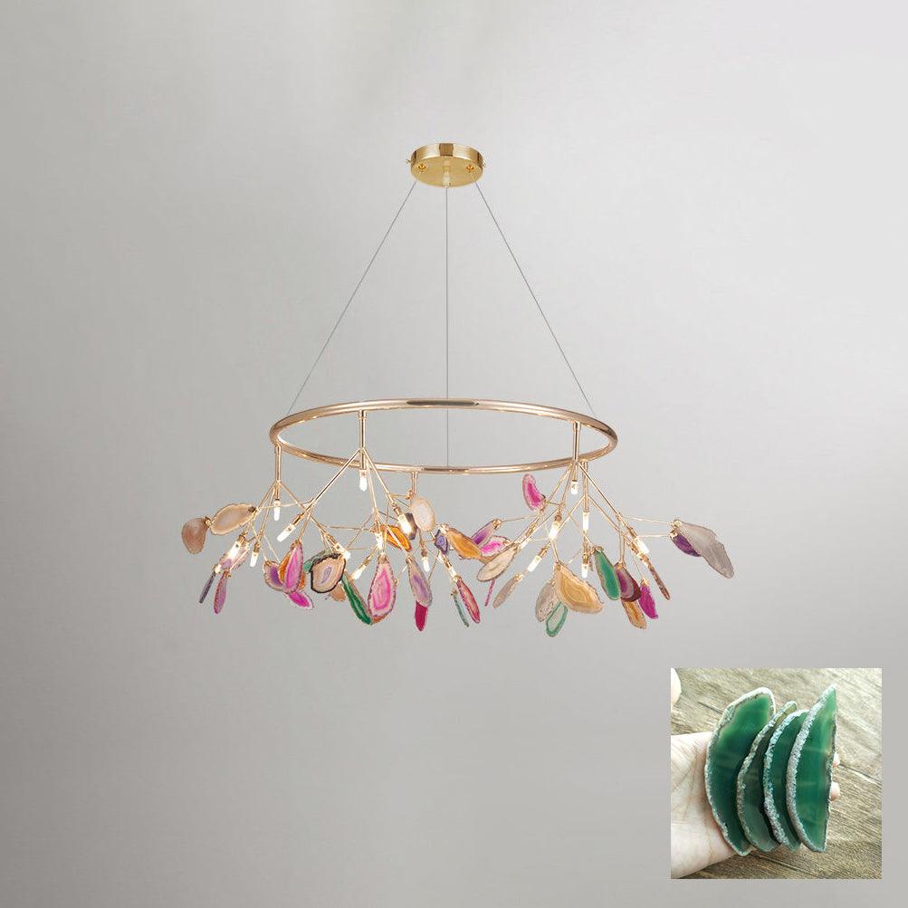 Agate Flake Chandelier 20 heads ? 34.6″ x H 19.7″/ Dia 88cm x H 50cm / Green Chandelier