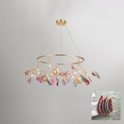 Agate Flake Chandelier 20 heads ? 34.6″ x H 19.7″/ Dia 88cm x H 50cm / Orange Chandelier