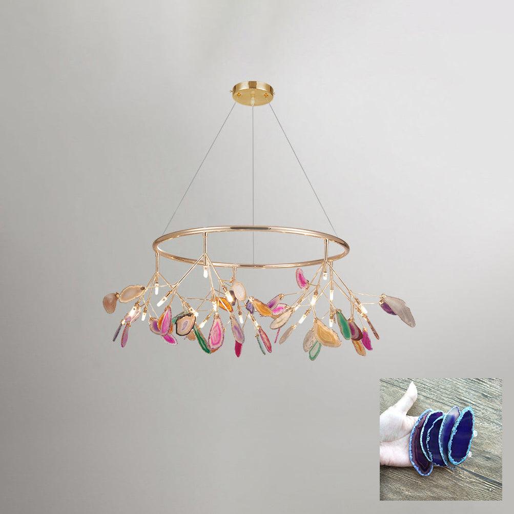 Agate Flake Chandelier 20 heads ? 34.6″ x H 19.7″/ Dia 88cm x H 50cm / Purple Chandelier