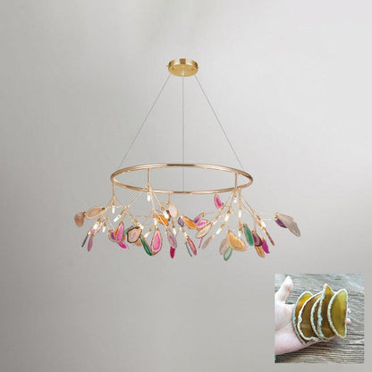 Agate Flake Chandelier 20 heads ? 34.6″ x H 19.7″/ Dia 88cm x H 50cm / Yellow Chandelier