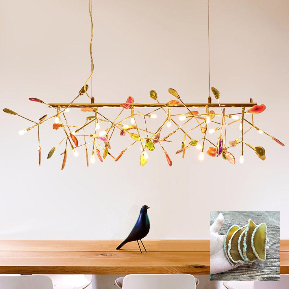 Agate Flake Chandelier 24 heads L 51.2 x H 19.7″/ L 130cm x H 50cm / Yellow Chandelier