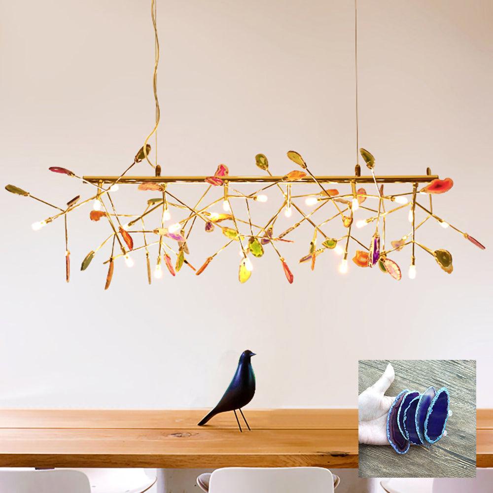 Agate Flake Chandelier 24 heads L 51.2 x H 19.7″/ L 130cm x H 50cm / Purple Chandelier