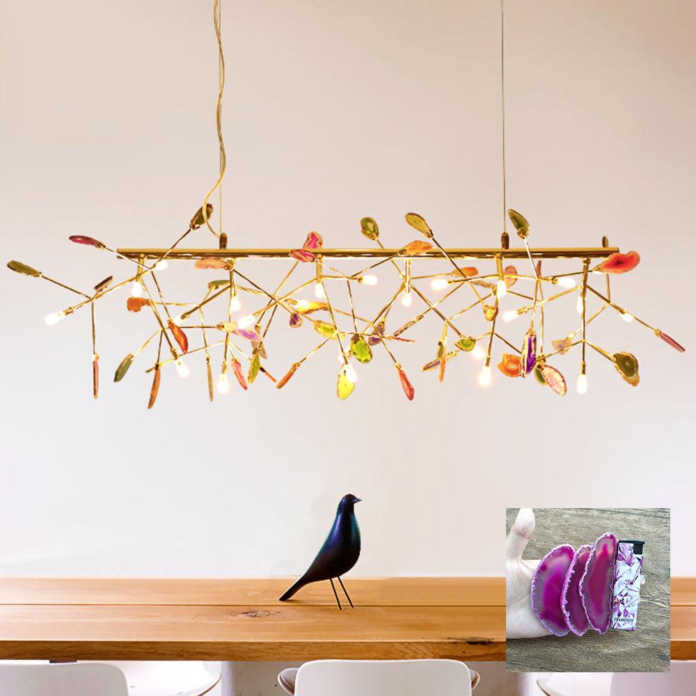 Agate Flake Chandelier 24 heads L 51.2 x H 19.7″/ L 130cm x H 50cm / Pink Chandelier