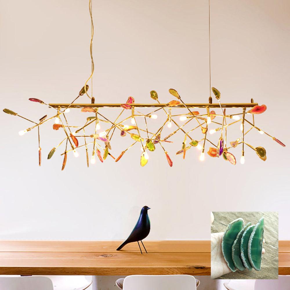 Agate Flake Chandelier 24 heads L 51.2 x H 19.7″/ L 130cm x H 50cm / Green Chandelier