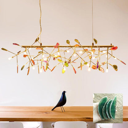Agate Flake Chandelier 24 heads L 51.2 x H 19.7″/ L 130cm x H 50cm / Green Chandelier