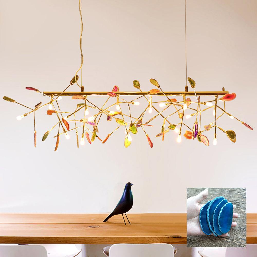 Agate Flake Chandelier 24 heads L 51.2 x H 19.7″/ L 130cm x H 50cm / Blue Chandelier