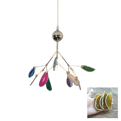 Agate Flake Chandelier 4 heads ? 11.8″ x H 11.8″/ Dia 30cm x H 30cm / Yellow Chandelier