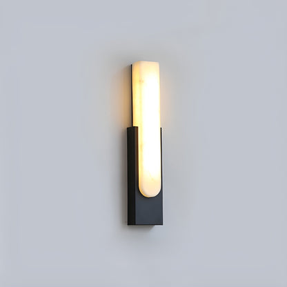 Agatha Alabaster Wall Lamp Dia 3.9″ x H 19.7″ / Dia 10cm x H 50cm / Black & Warm Light / Single Wall lamp