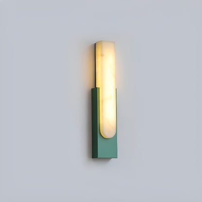 Agatha Alabaster Wall Lamp ? 3.9″ x H 19.7″ / Dia 10cm x H 50cm / Green & Warm Light / Single Wall lamp