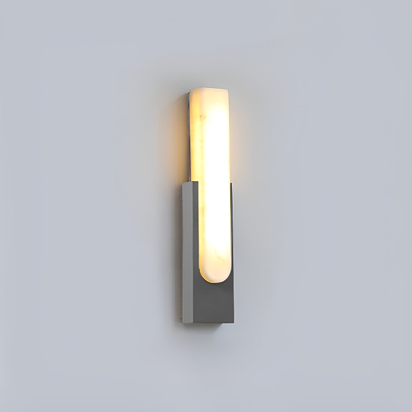 Agatha Alabaster Wall Lamp ? 3.9″ x H 19.7″ / Dia 10cm x H 50cm / Grey & Warm Light / Single Wall lamp