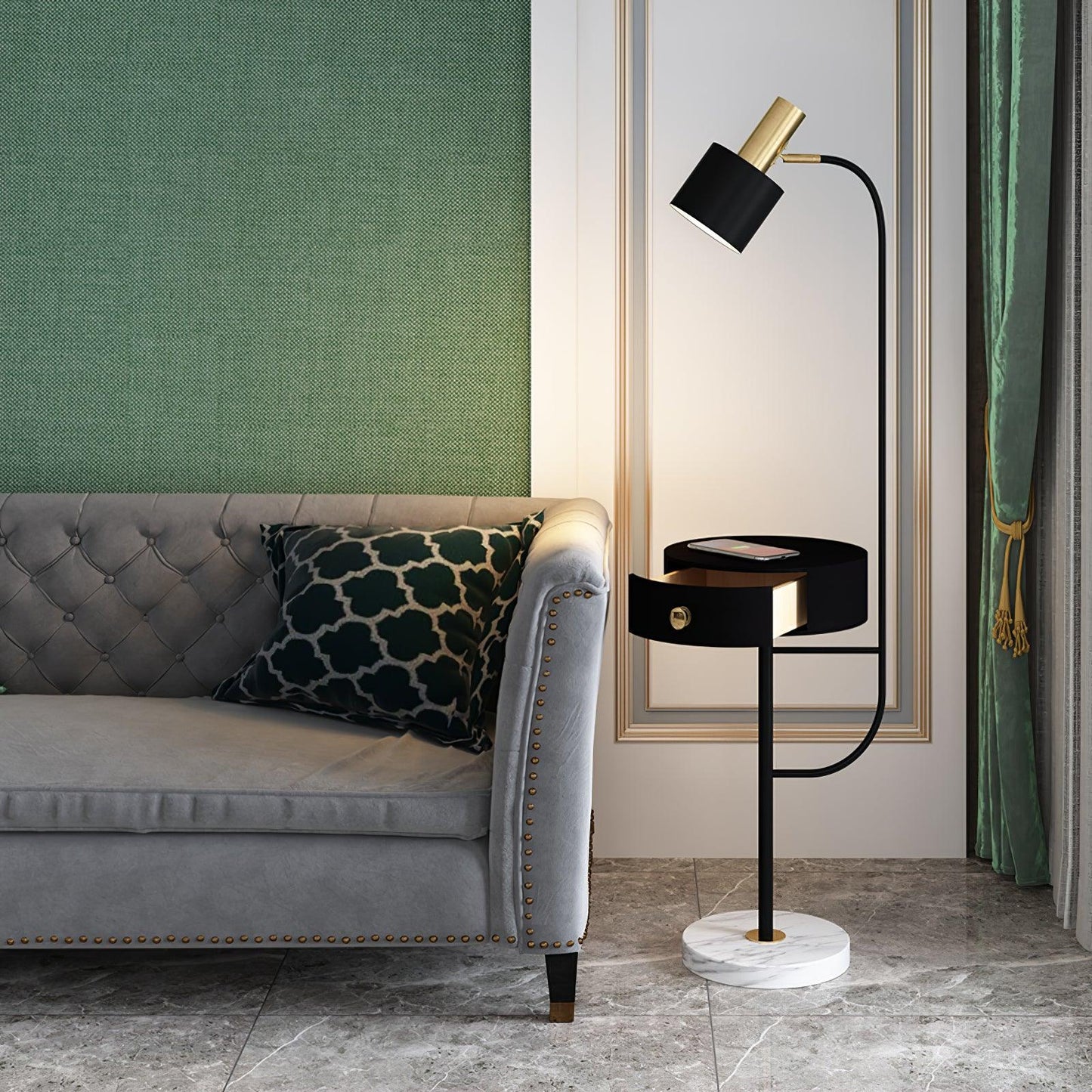 Agueda Floor Lamp ? 11.8″ x H 59″ / Dia 30cm x H 150cm / Black / US plug Floor lamp