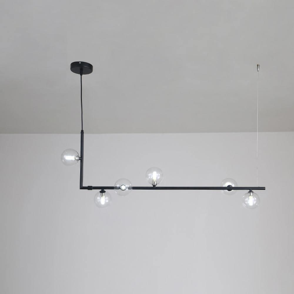 Air 73 Glass Pendant Lamp 6heads L 35.4″ x H 59″ / L 90cm x H 150cm / Black Chandelier