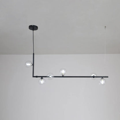 Air 73 Glass Pendant Lamp 6heads L 35.4″ x H 59″ / L 90cm x H 150cm / Black Chandelier