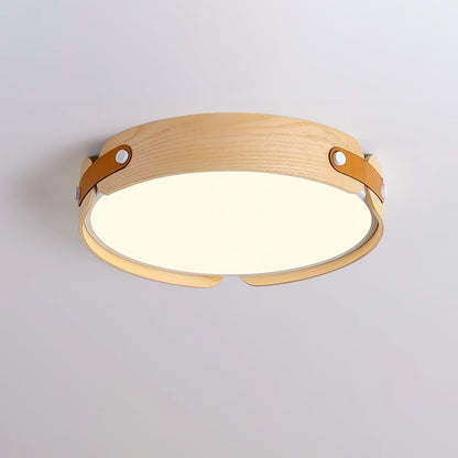 Aiwen Wood Ceiling Light Dia 28.3″ x H 2.7″ / Dia 72cm x H 7cm (Power ~ 84W) / Wood Color / Warm Light Ceiling lamp