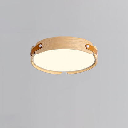 Aiwen Wood Ceiling Light Dia 16.5″ x H 2.7″ / Dia 42cm x H 7cm (Power ~ 27W) / Wood Color / Warm Light Ceiling lamp