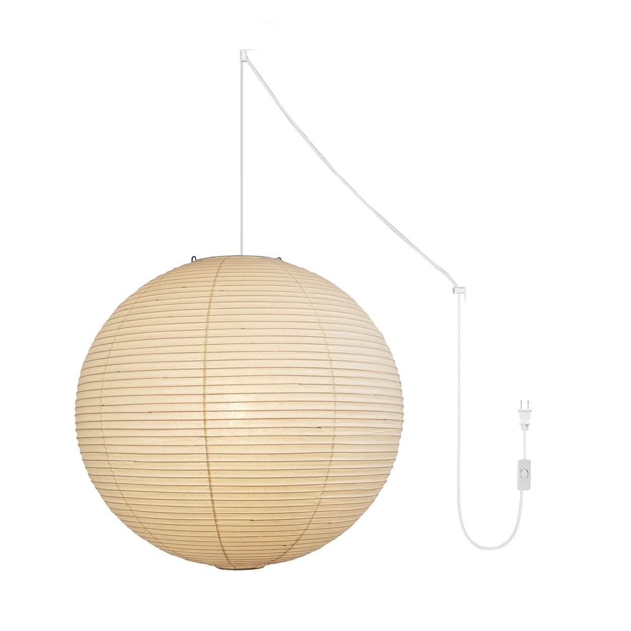 Akari A Round Swag Light ? 35.4″ x H 34.6″ (2 hooks) / White / US Plug 1001 Pendant light