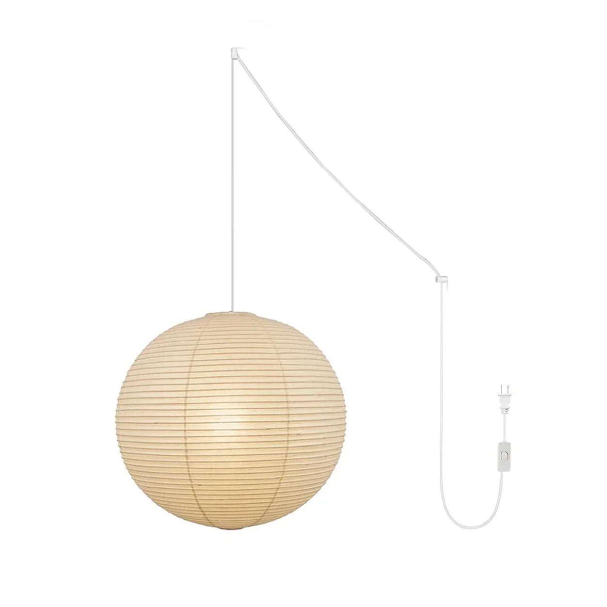 Akari A Round Swag Light ? 23.6″ x H 22.8″ (2 hooks) / White / US Plug 1001 Pendant light